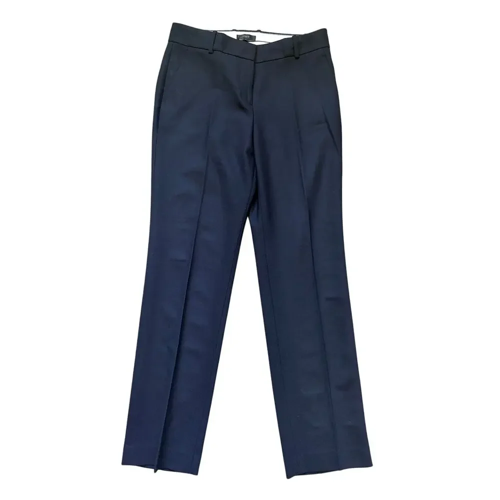 NWT J.Crew Italian Stretch Wool Slim Straight Dress Pants Black Size 6